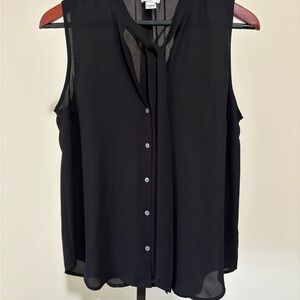 J. Crew Black Tie Front Blouse